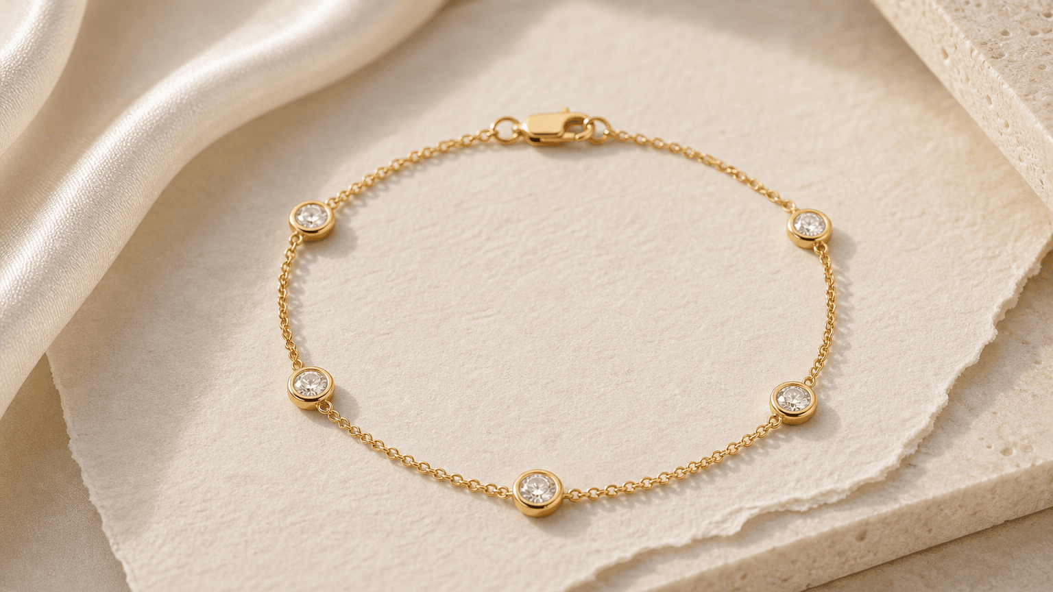Luna Diamond Bezel Bracelet styled for what makes jewelry ethical? a guide to responsible luxury