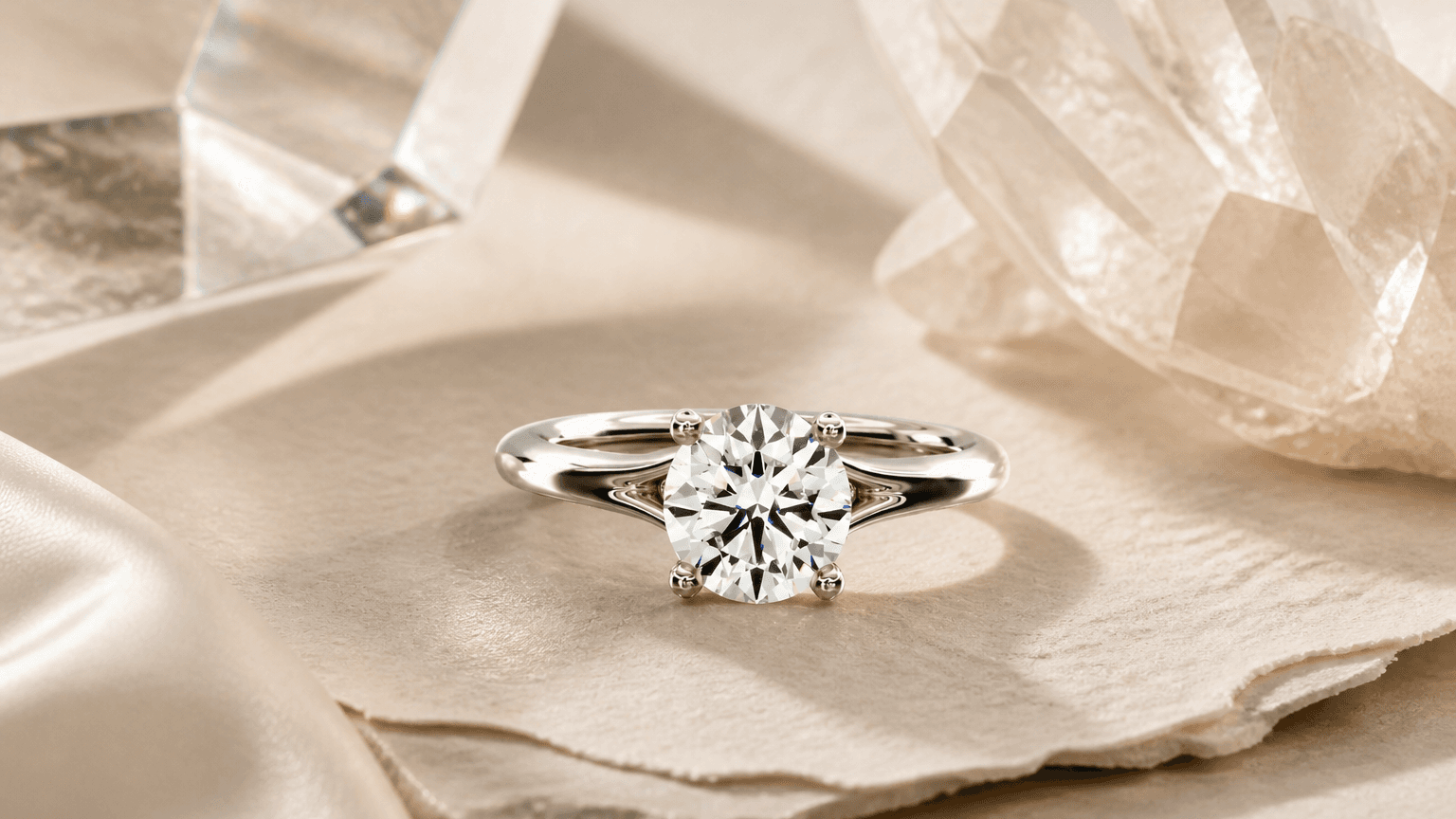 Estelle Round Diamond Engagement Ring styled for are lab-grown diamonds real diamonds? the science, simply explained