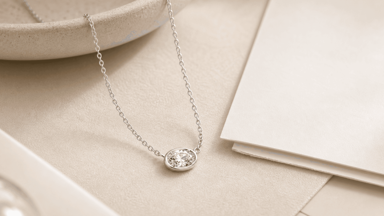 Solo Oval Diamond Pendant styled for diamond certification explained