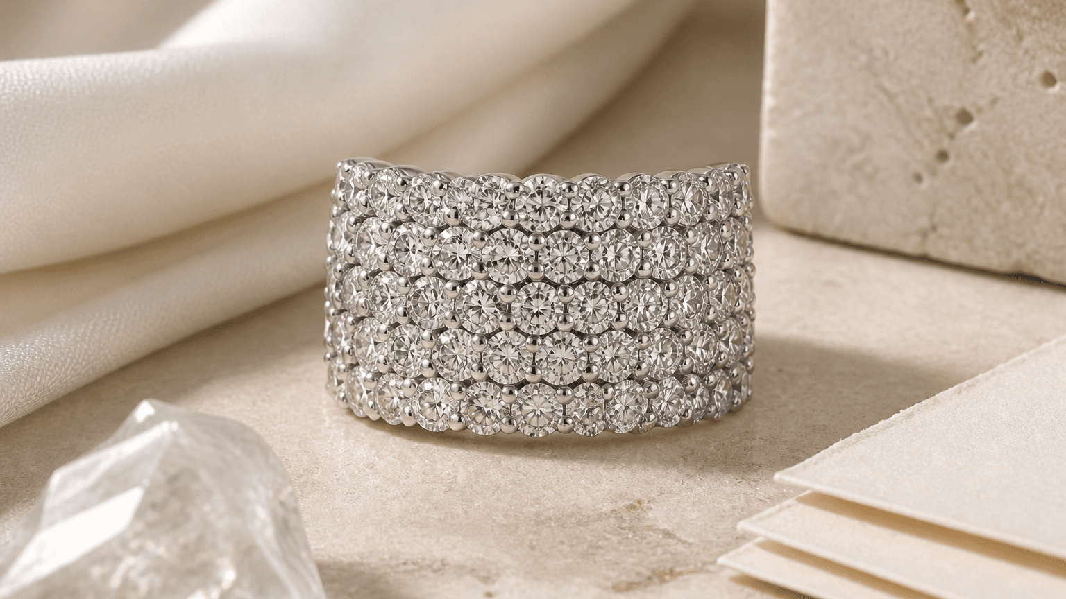Elysia Five Row Diamond Ring styled for do lab-grown diamonds hold their value? a transparent buyer’s guide