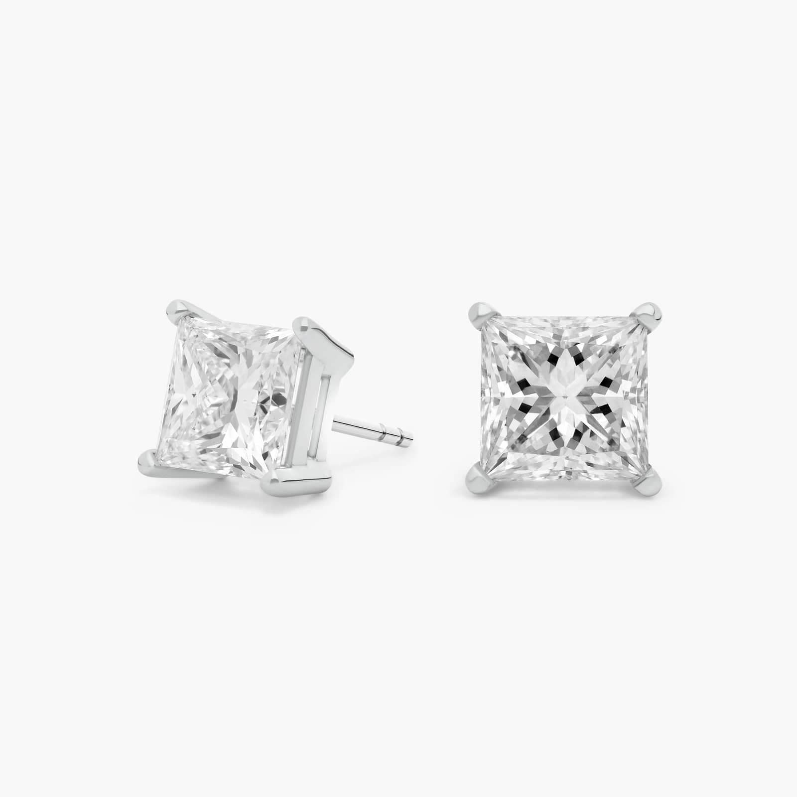 Boucles d'oreilles Eterna avec diamants taille princesse