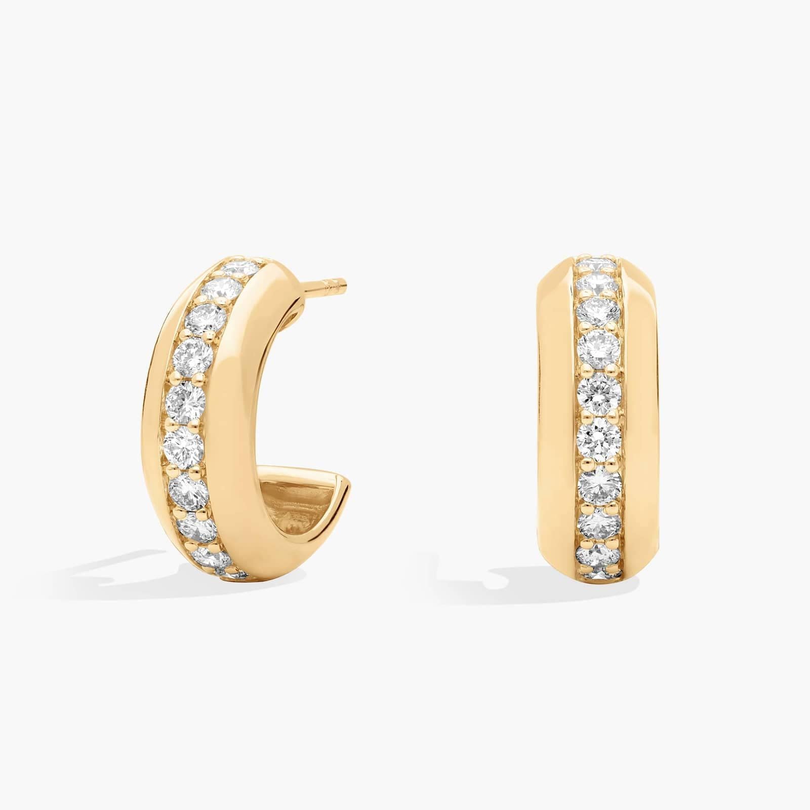 Boucles d'oreilles mini créoles Elena avec diamants