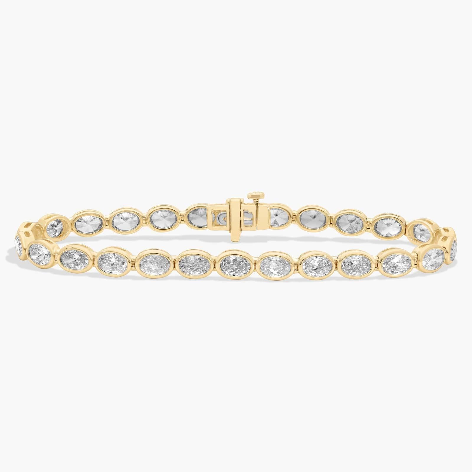 Roma Oval Bezel-Set Diamant-Tennisarmband
