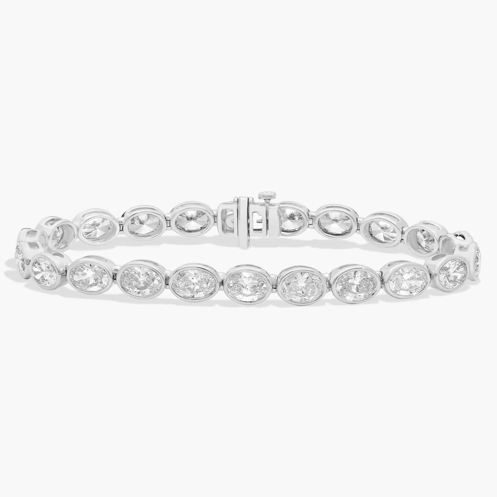 Pulseira Roma com diamantes em bisel oval