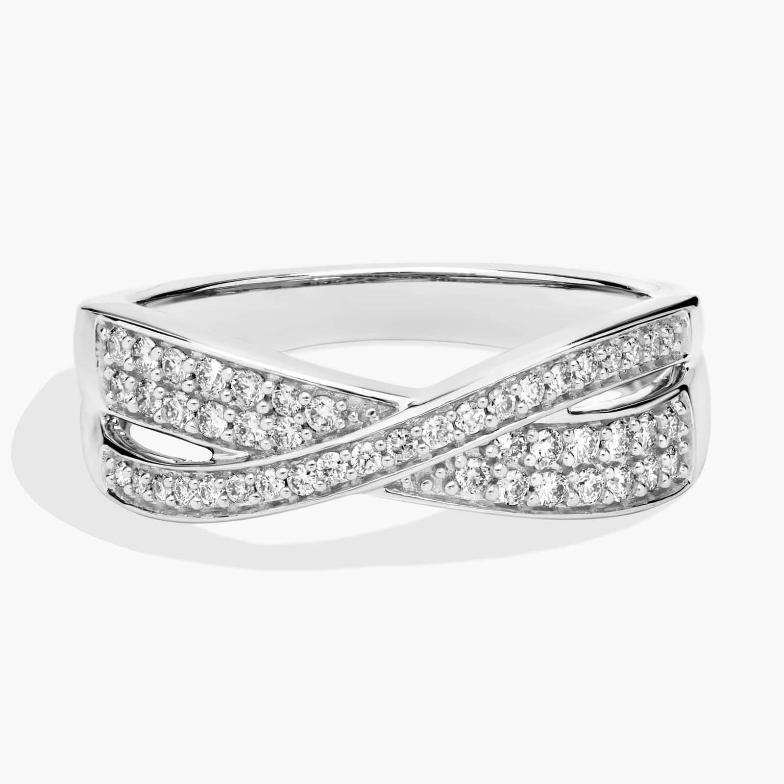 Anello crossover con diamanti Gala