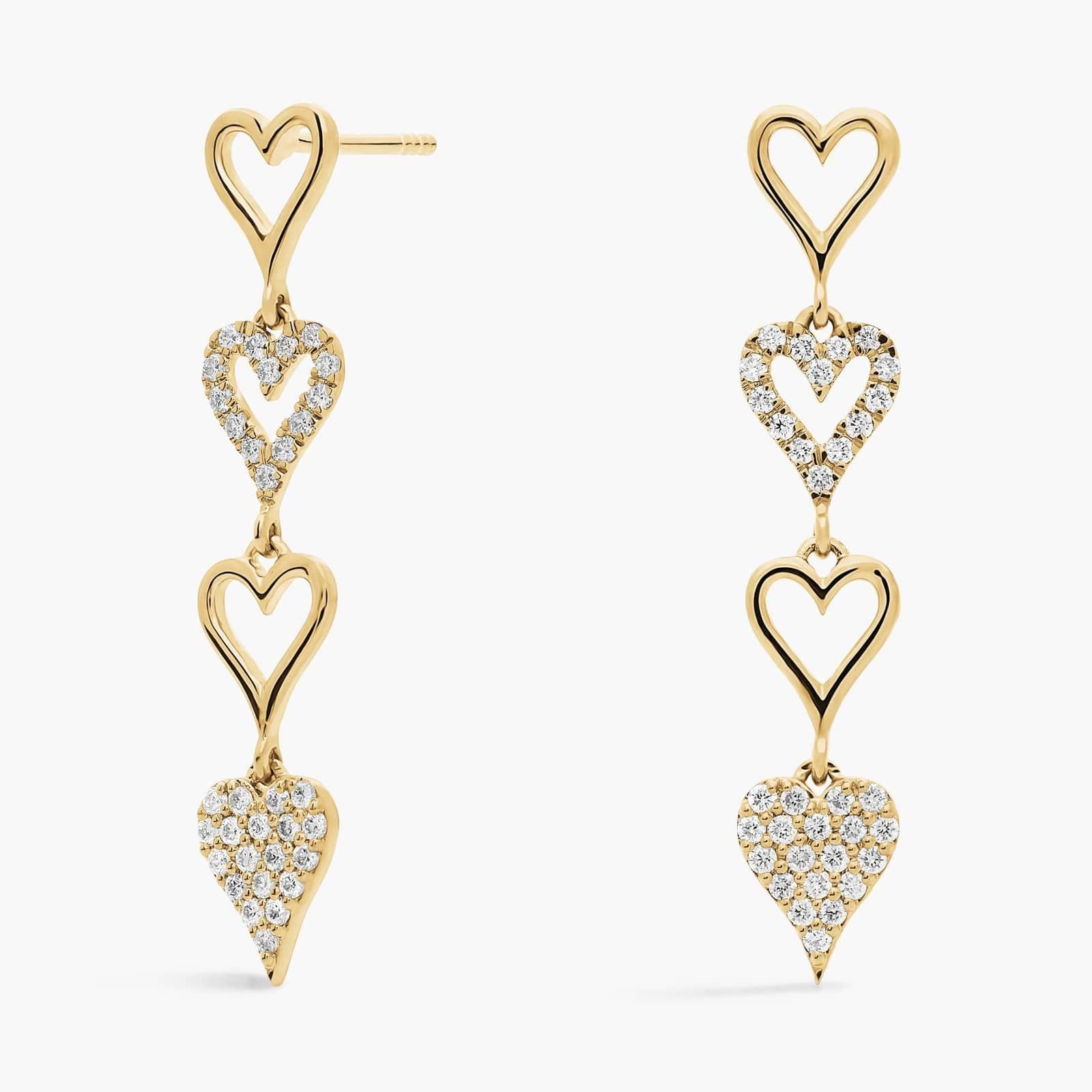 Boucles d'oreilles pendantes Amore Diamond Heart