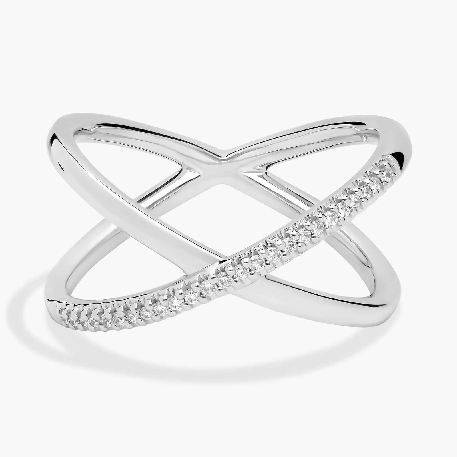 Bague croisée pavée de diamants Astra