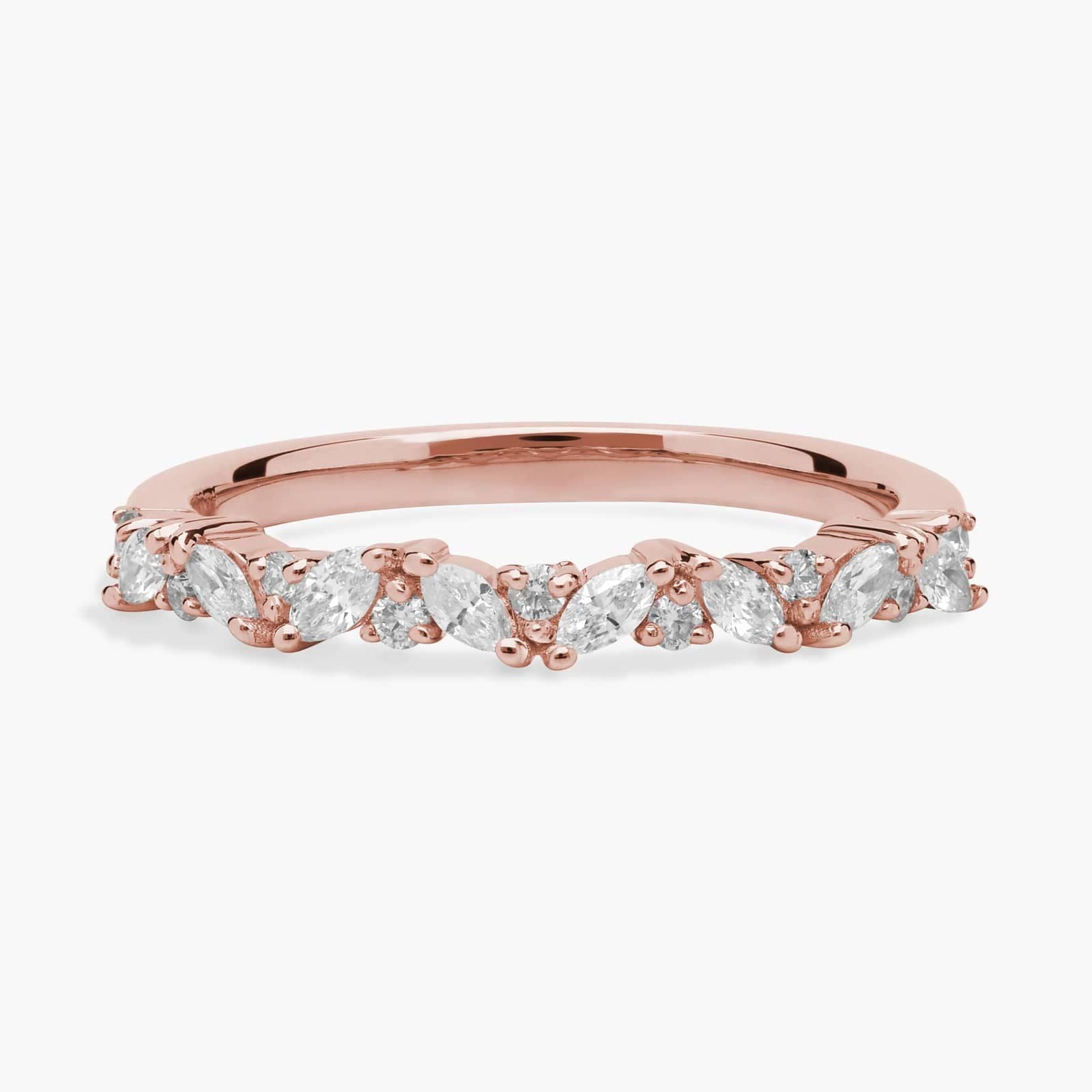 Anillo de diamantes Esmé Marquise-Cut Half Eternity