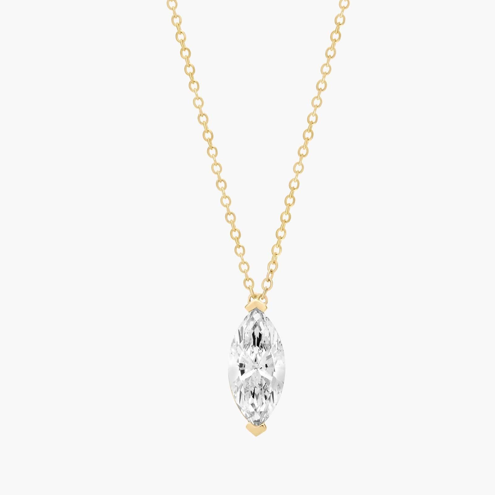 Pingente com diamante em corte marquise Eterna