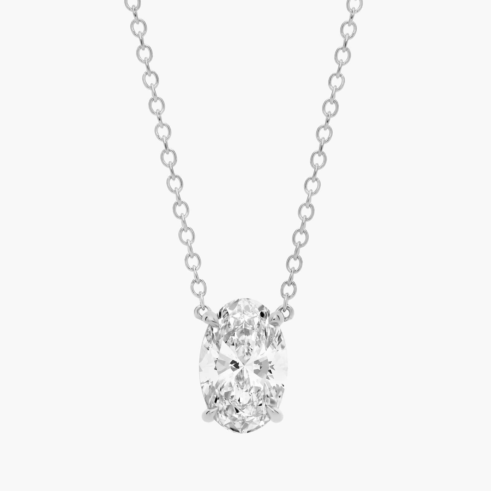 Pingente com diamante oval Eterna