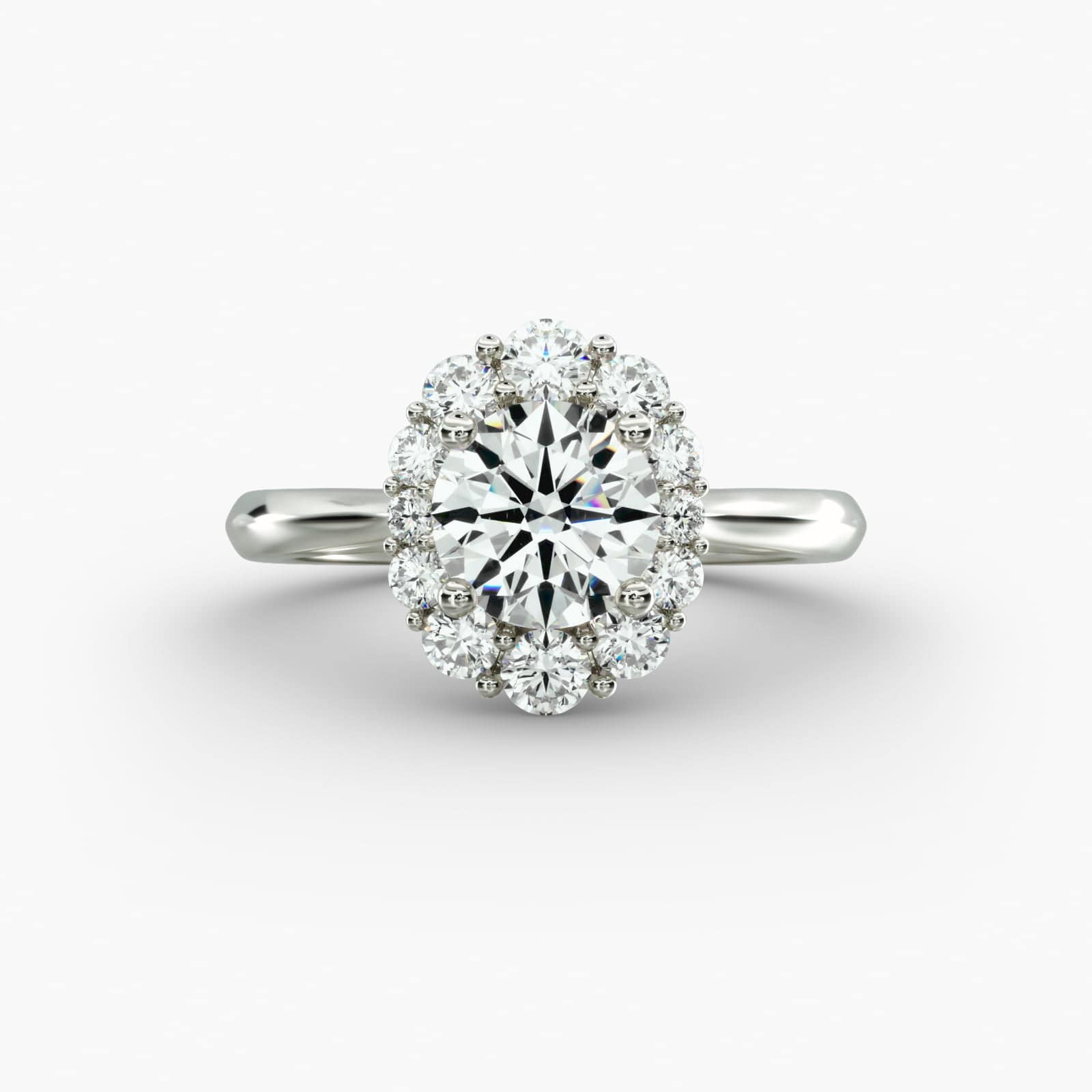 Anel de noivado Lucia com diamante de lapidação oval