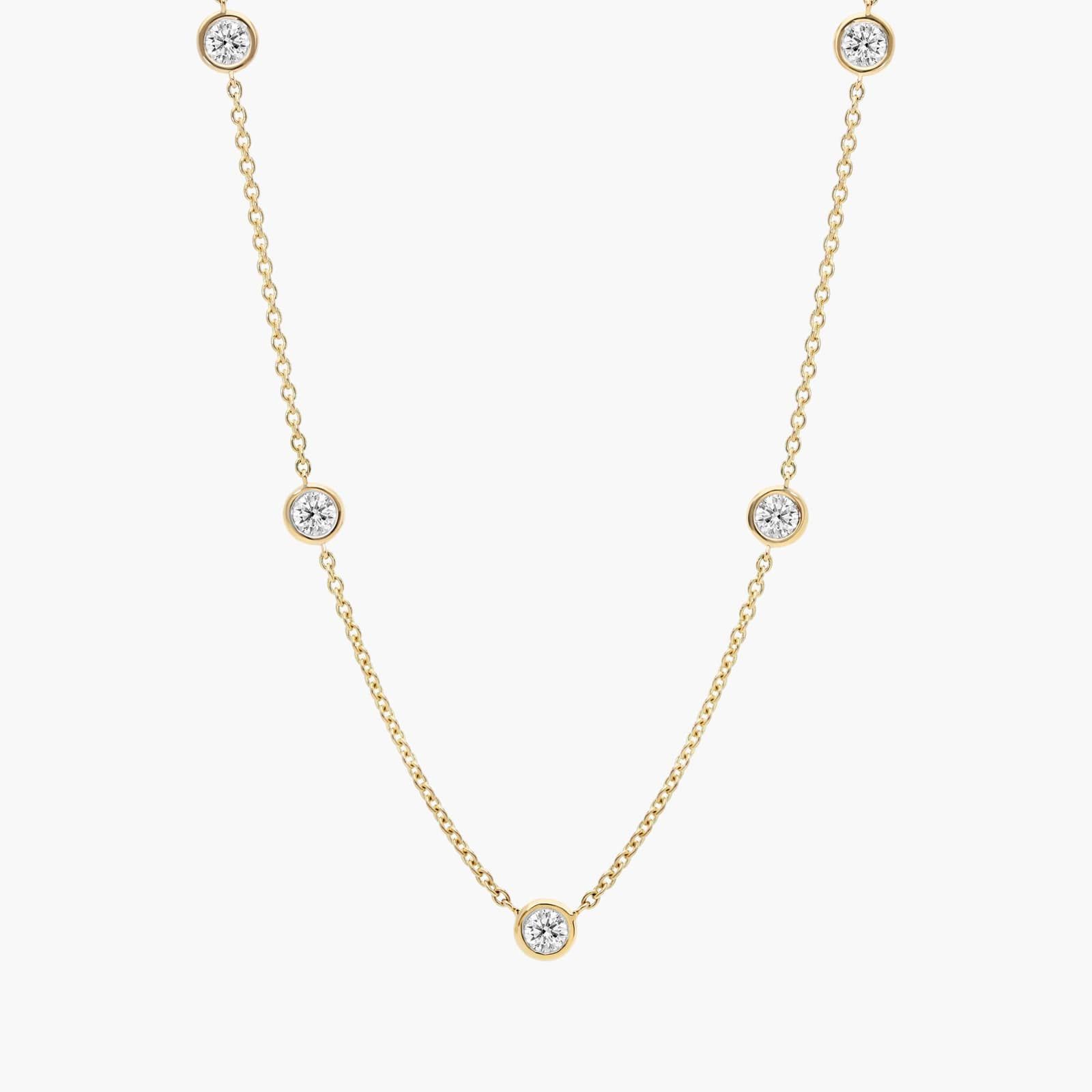 Lumière Luna Diamond Bezel Necklace in 18K Yellow Gold