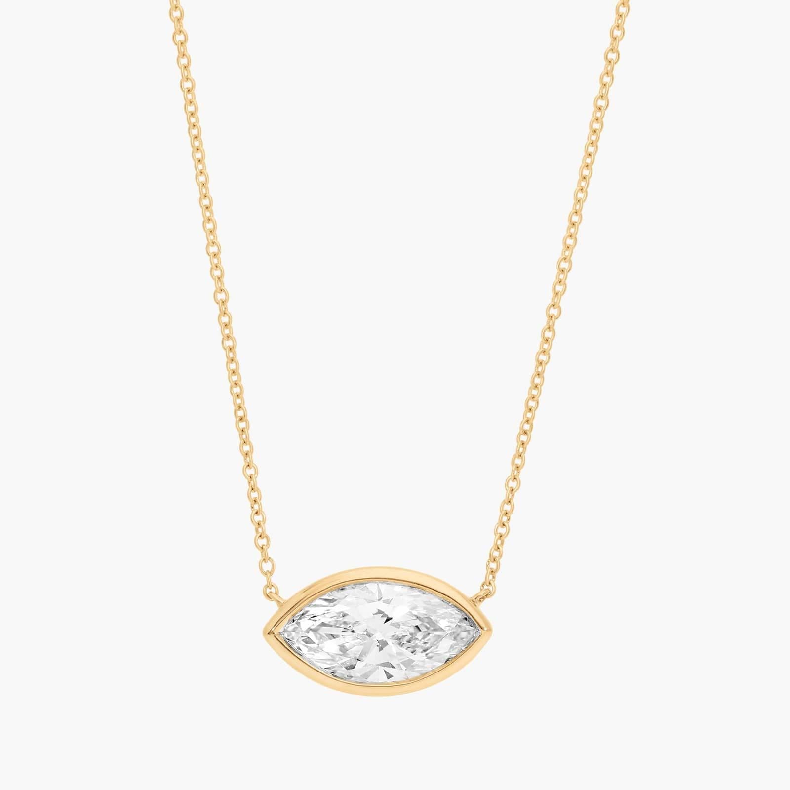 Lumière Solo Marquise Diamond Pendant in 18K Yellow Gold - 3 Ct.