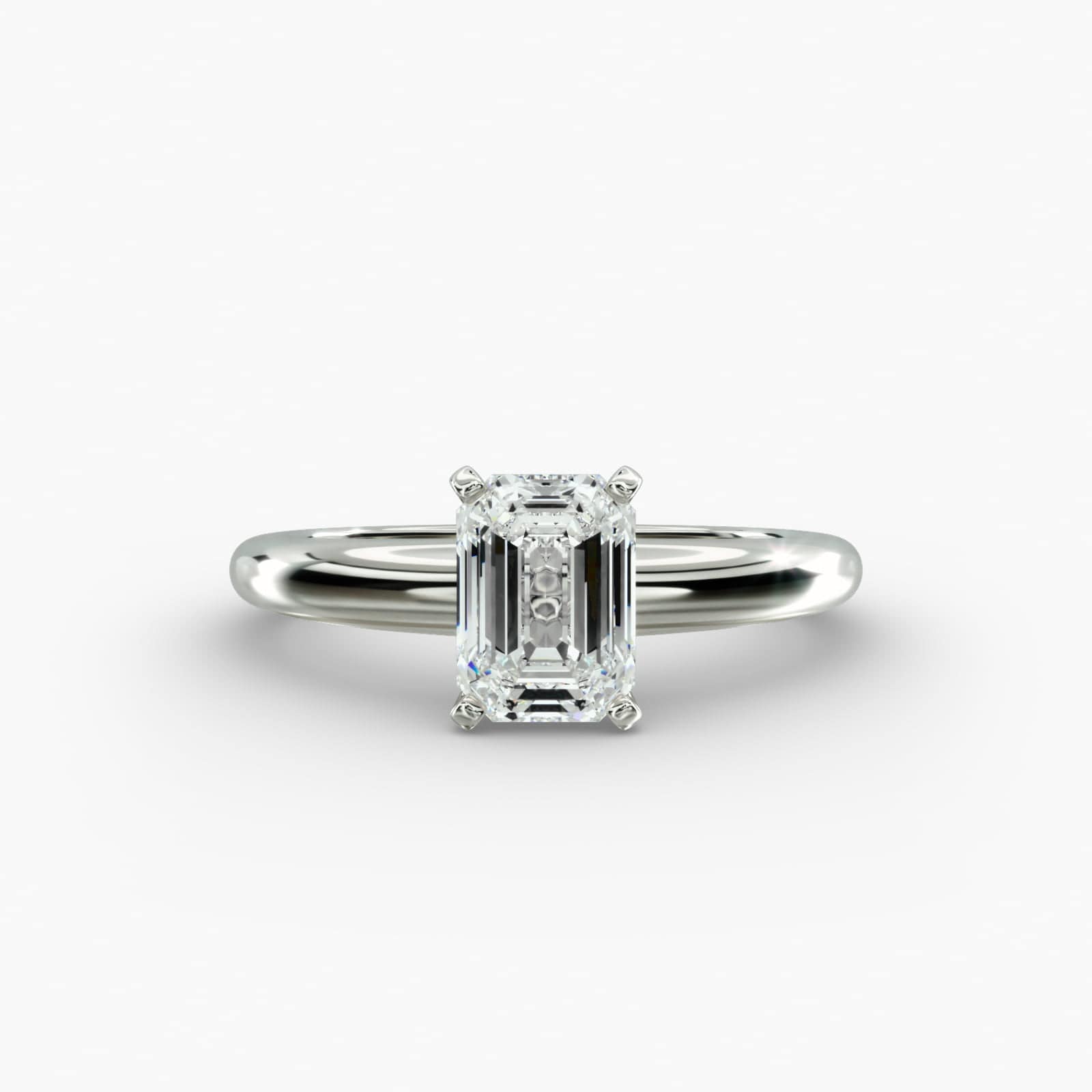 Anel de noivado Aurelia com diamante de lapidação esmeralda