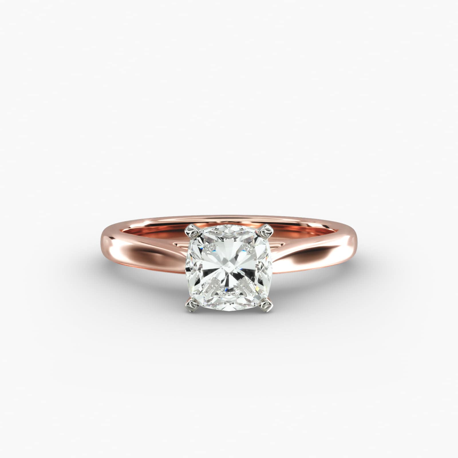 Lumière Adele Cushion Diamond Engagement Ring in 18K Rose Gold