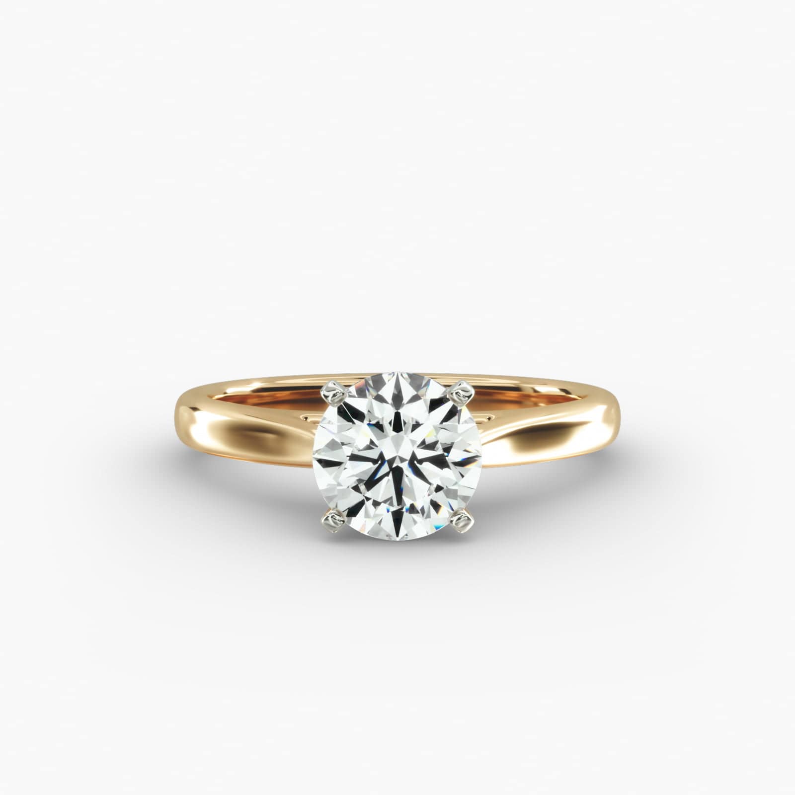 Lumière Adele Round Diamond Engagement Ring in 18K Yellow Gold