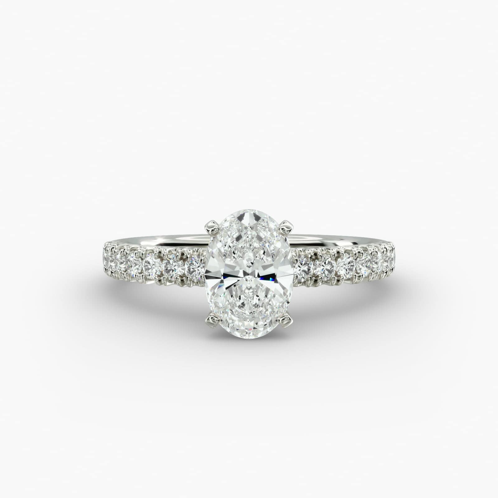 Elodie French Pavé Oval Diamond Engagement Ring