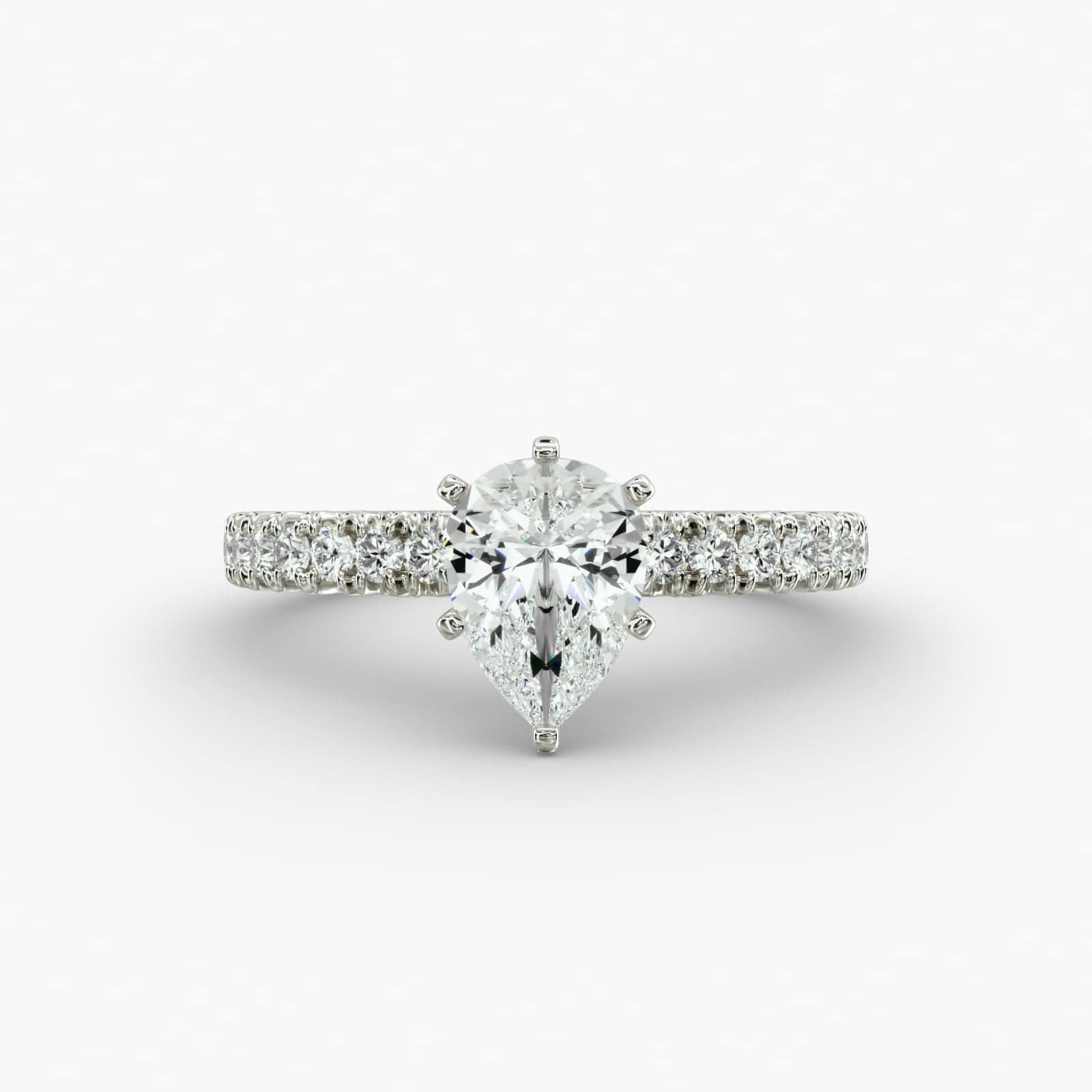Anillo de compromiso Elodie French Pave con diamante de talla pera