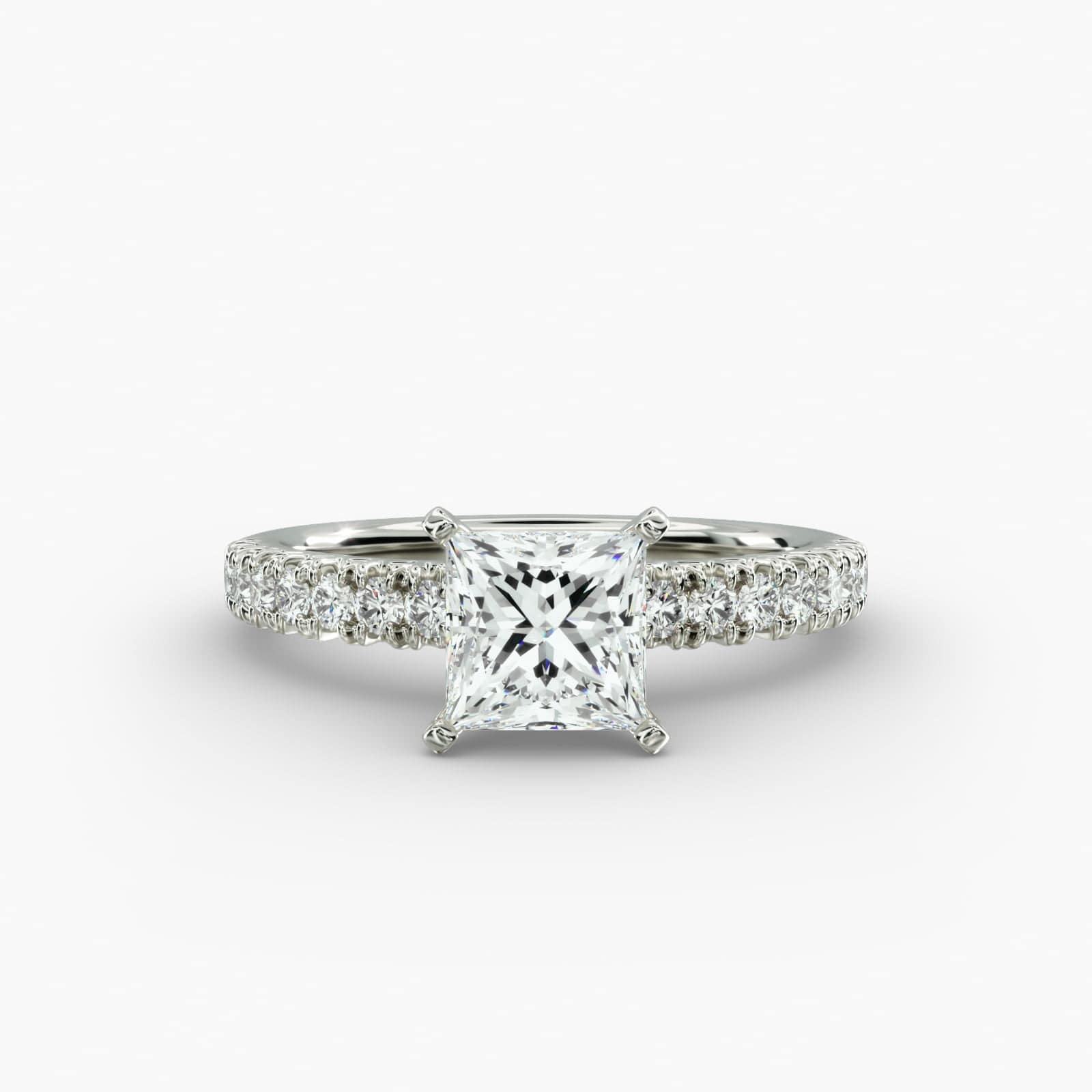 Anello di fidanzamento Elodie French Pave con diamante taglio princess