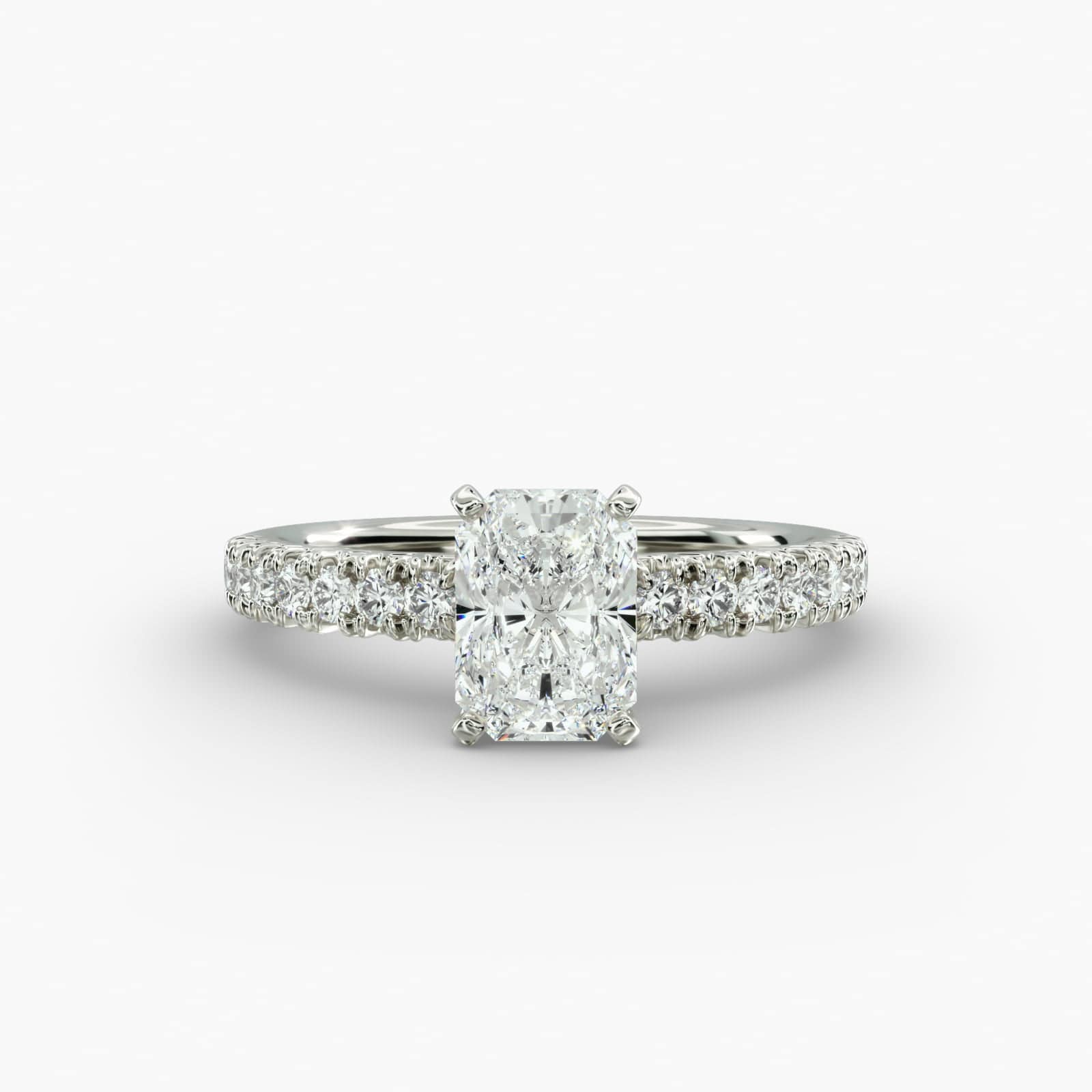 Elodie French Pave Verlobungsring mit Radiant-Schliff