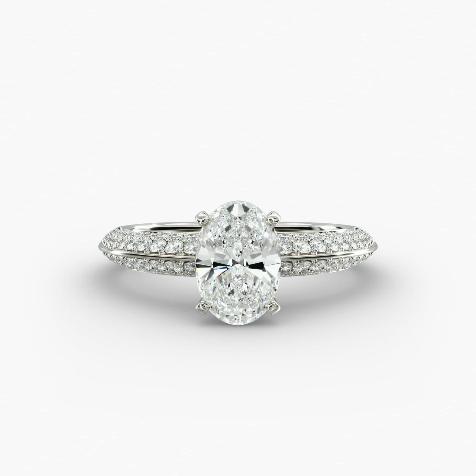 Linea Oval Cut Pavé Engagement Ring