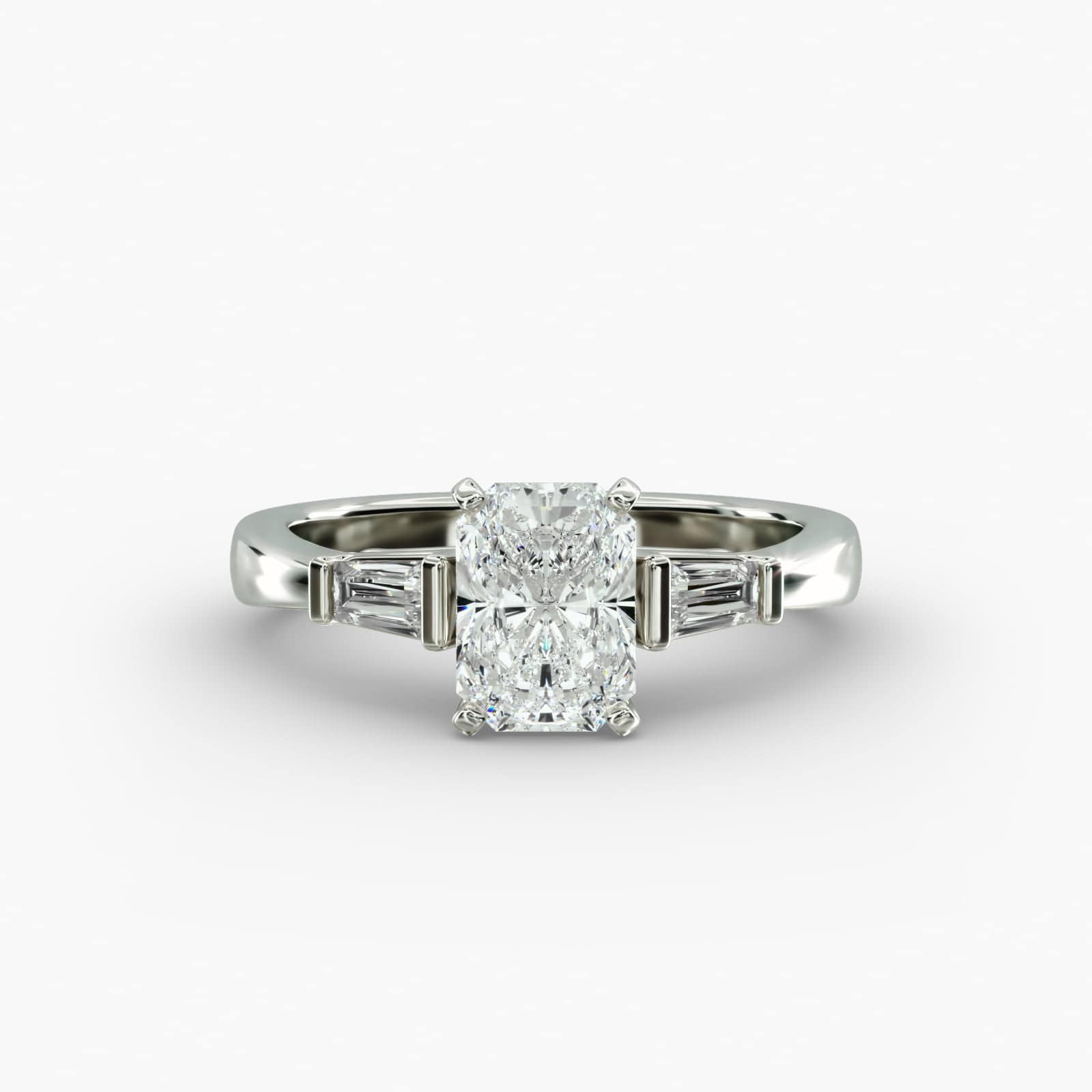 Lumière Noa Radiant Diamond Ring in 18K White Gold