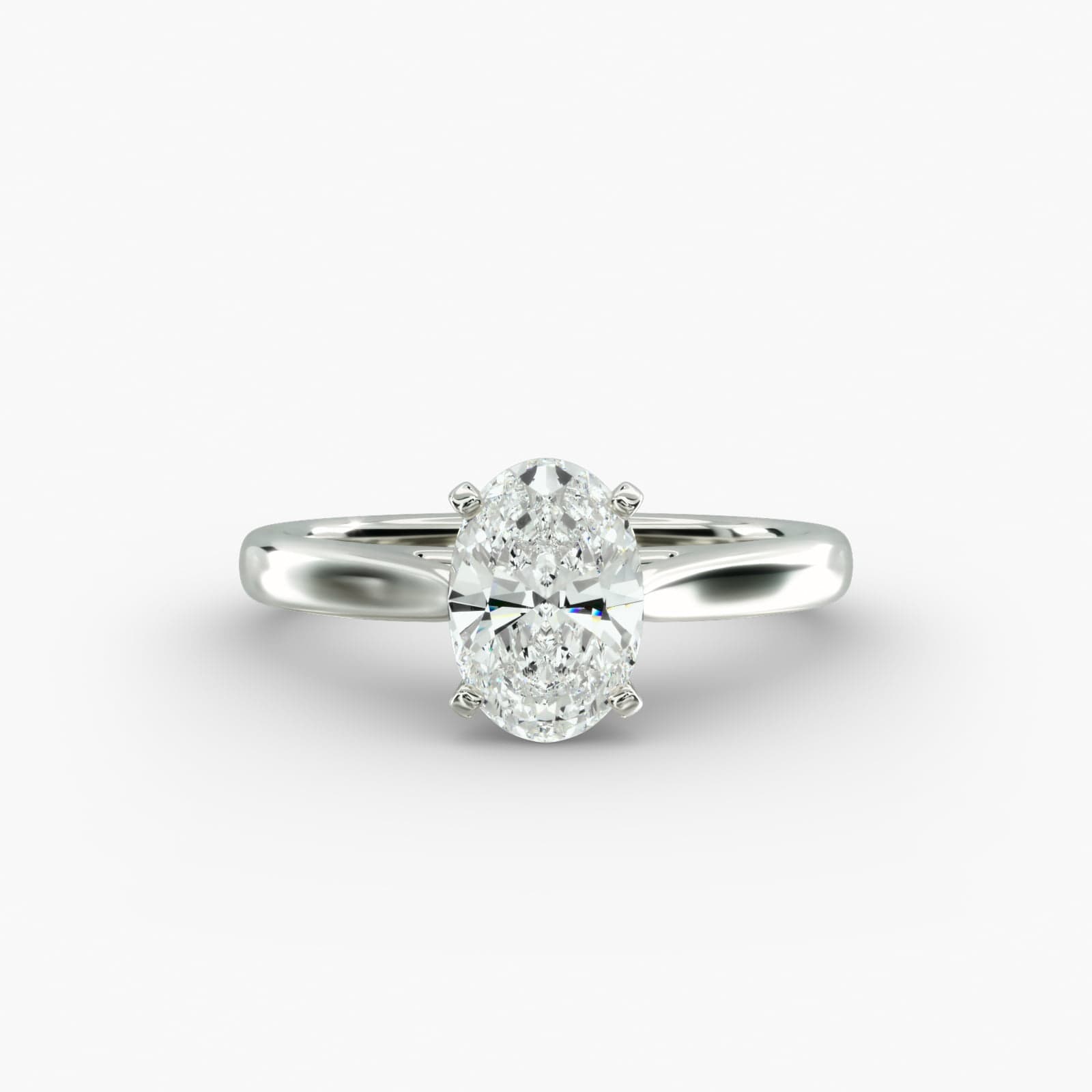 Lumiere Adele Oval Diamond Engagement Ring in 18K White Gold