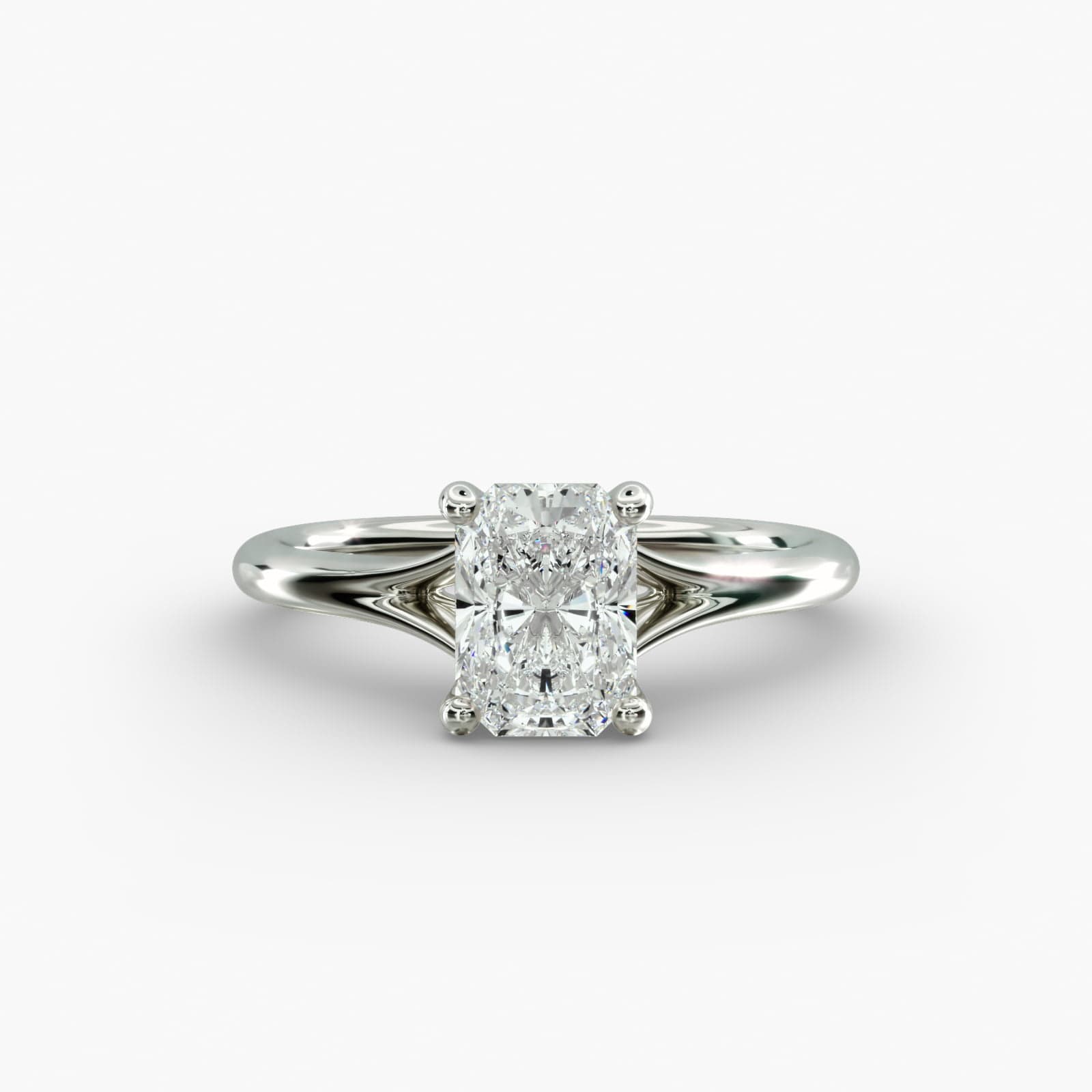 Lumiere Estelle Radiant Diamond Engagement Ring in 18K White Gold