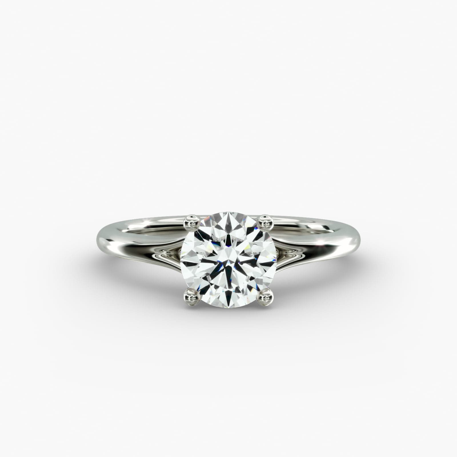 Lumiere Estelle Round Diamond Engagement Ring in 18K White Gold