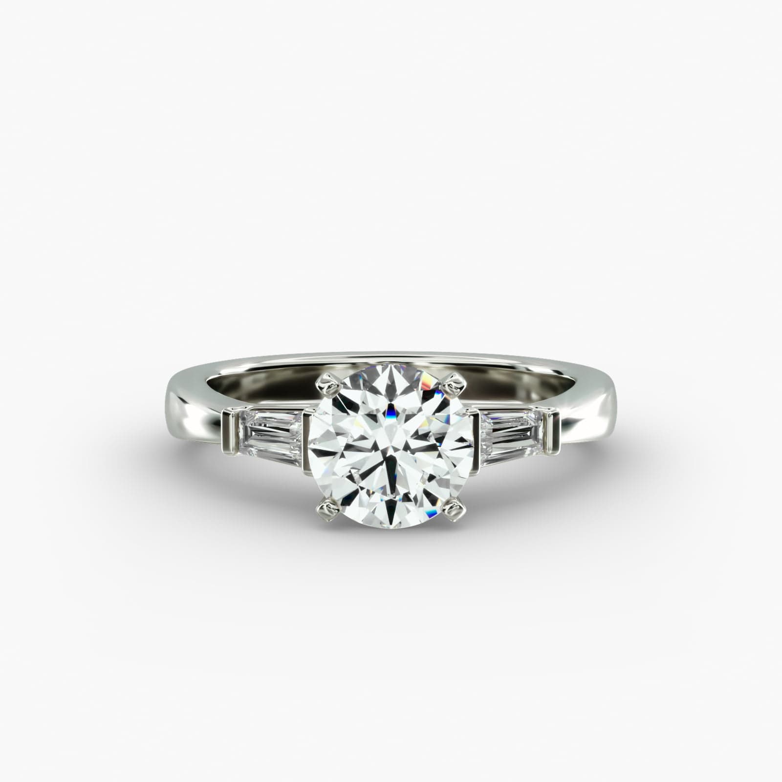 Lumiere Noa Round Diamond Ring in 18K White Gold