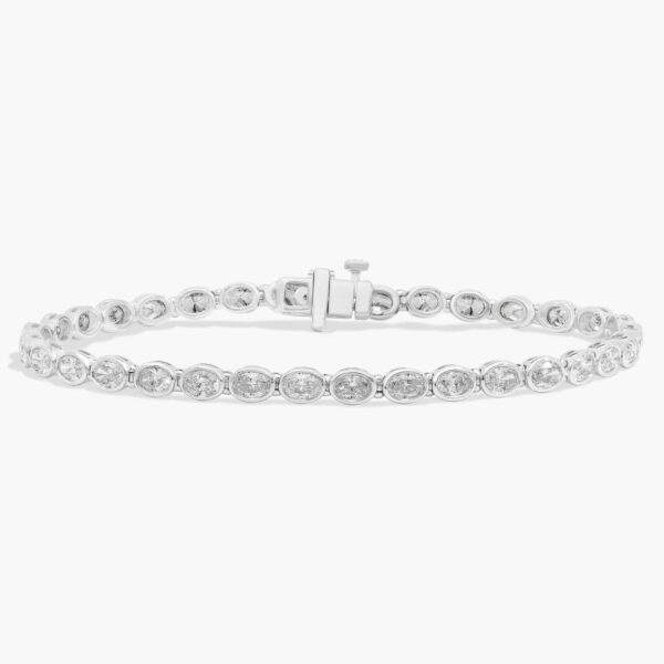 Eterna Oval Bezel Gold Diamond Tennis Bracelet