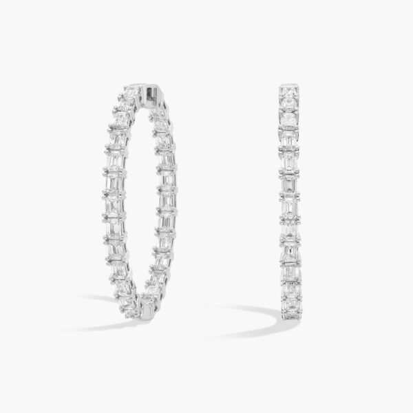 The Lustre Hoops Emerald Diamond Earrings