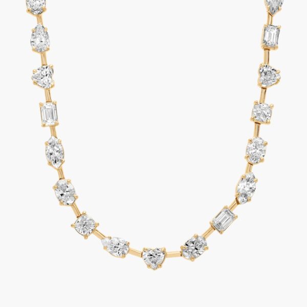 The Aria Fancy Shapes Diamond Station Necklace