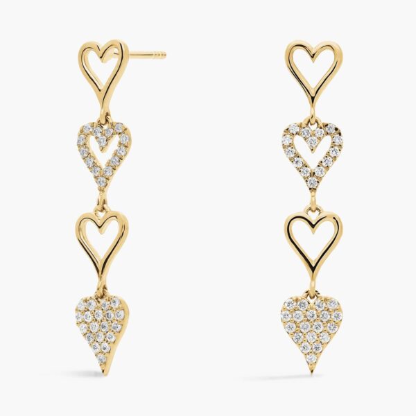 Amore Diamond Heart Drop Earrings