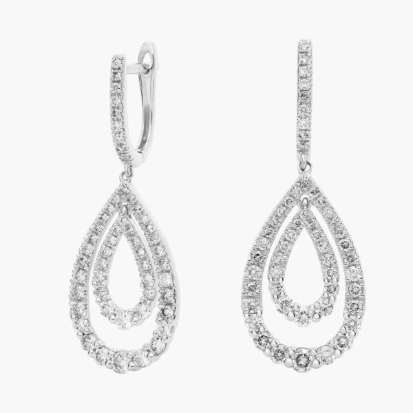 Aqua Open Teardrop Diamond Earrings