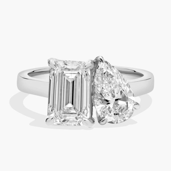Toi et Moi Pear & Emerald Diamond Ring