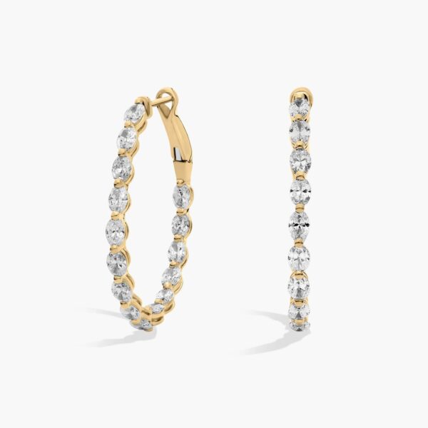 Veritas Oval Diamond Eternity Hoops