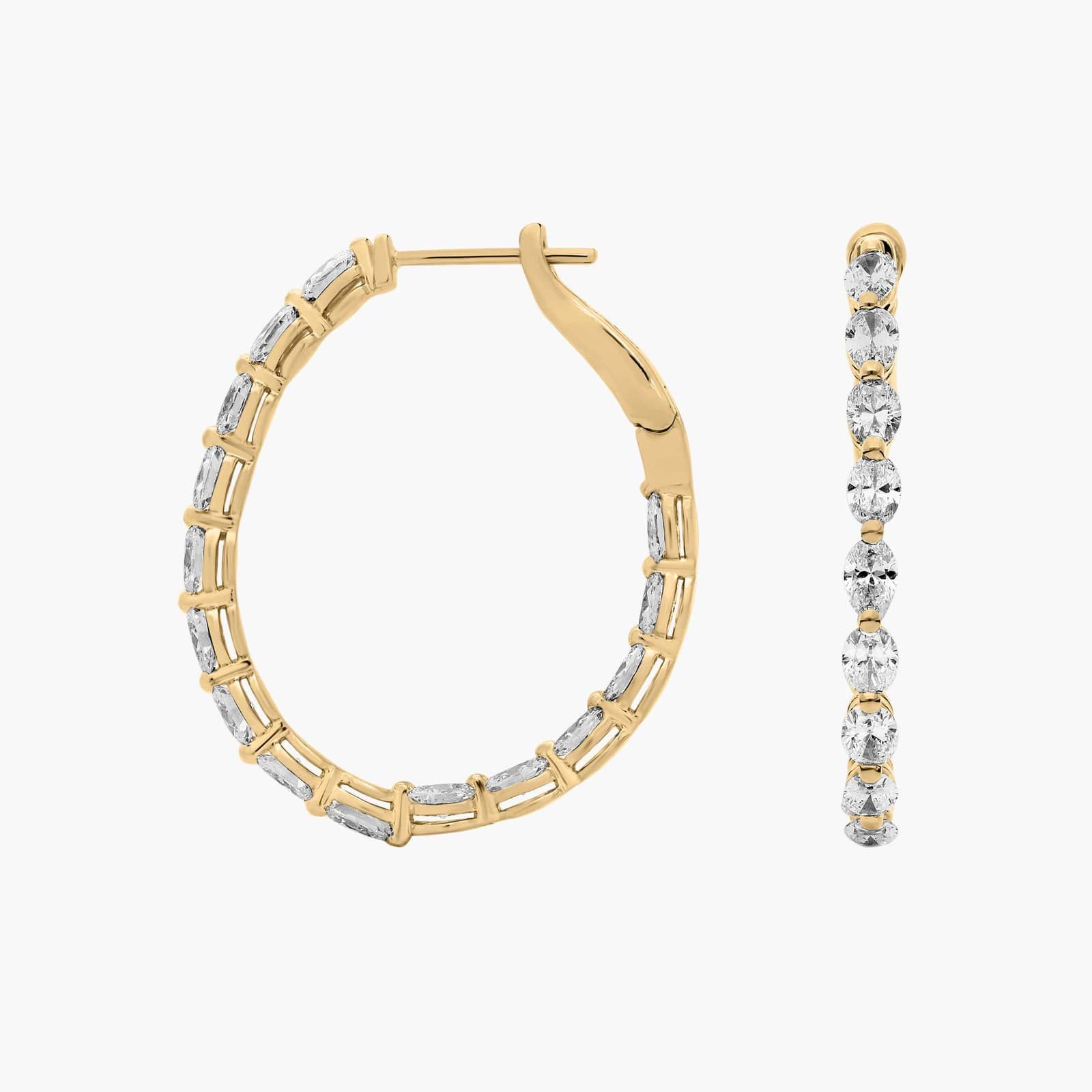 Veritas Oval Diamond Eternity Hoops - Imagem 4