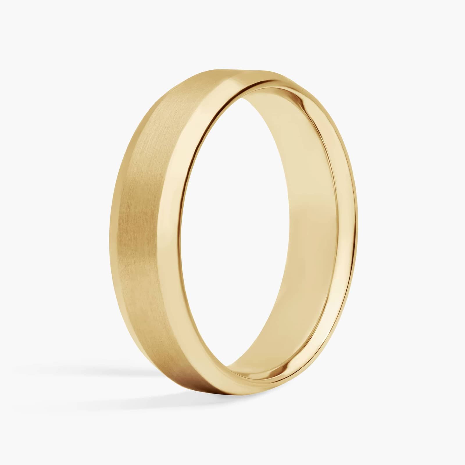 The Aurelio Bevel Matte Wedding Band - Afbeelding 4