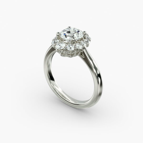 Lucia Oval Diamond Halo Engagement Ring
