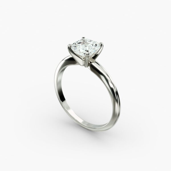 Lumiere Épure Asscher Engagement Ring in 18K White Gold