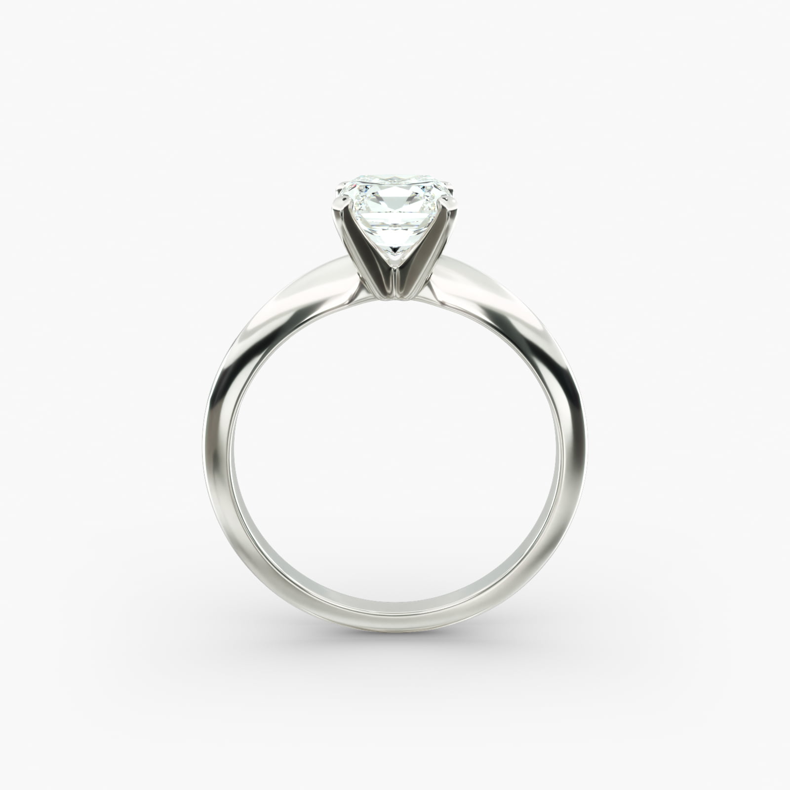 Lumiere Épure Cushion Engagement Ring in 18K White Gold