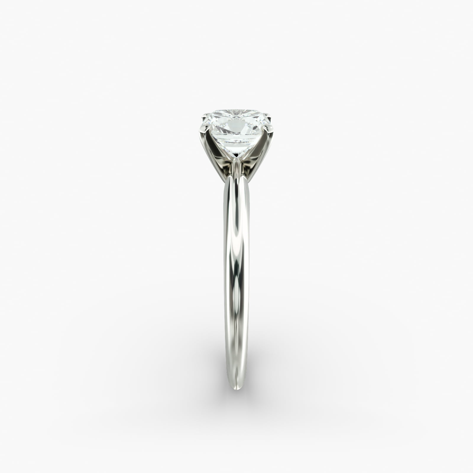 Lumiere Épure Cushion Engagement Ring in 18K White Gold