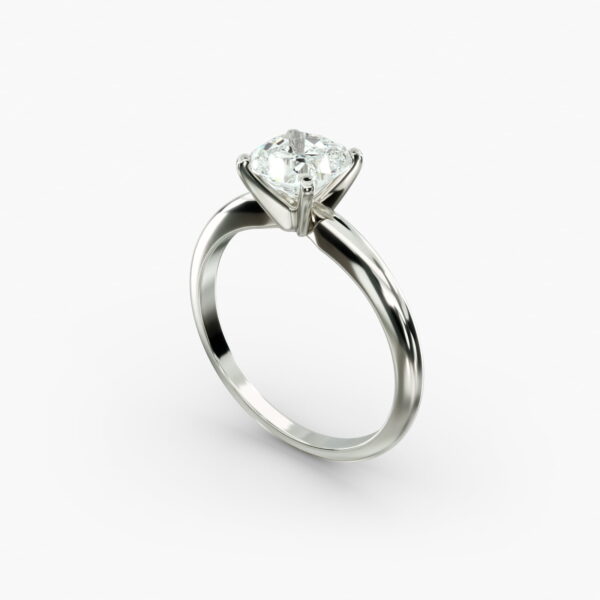 Lumiere Épure Cushion Engagement Ring in 18K White Gold