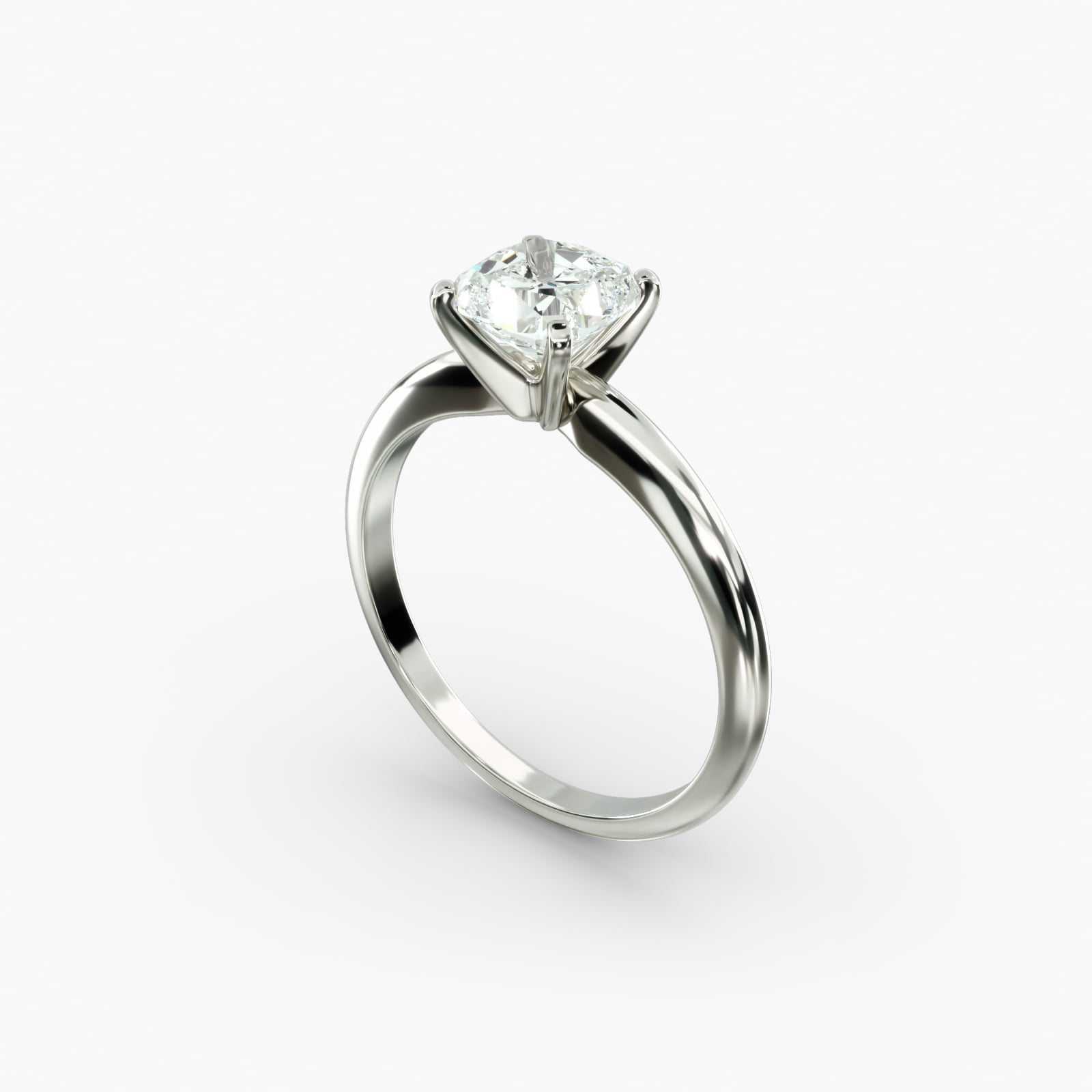Lumiere Épure Cushion Engagement Ring in 18K White Gold