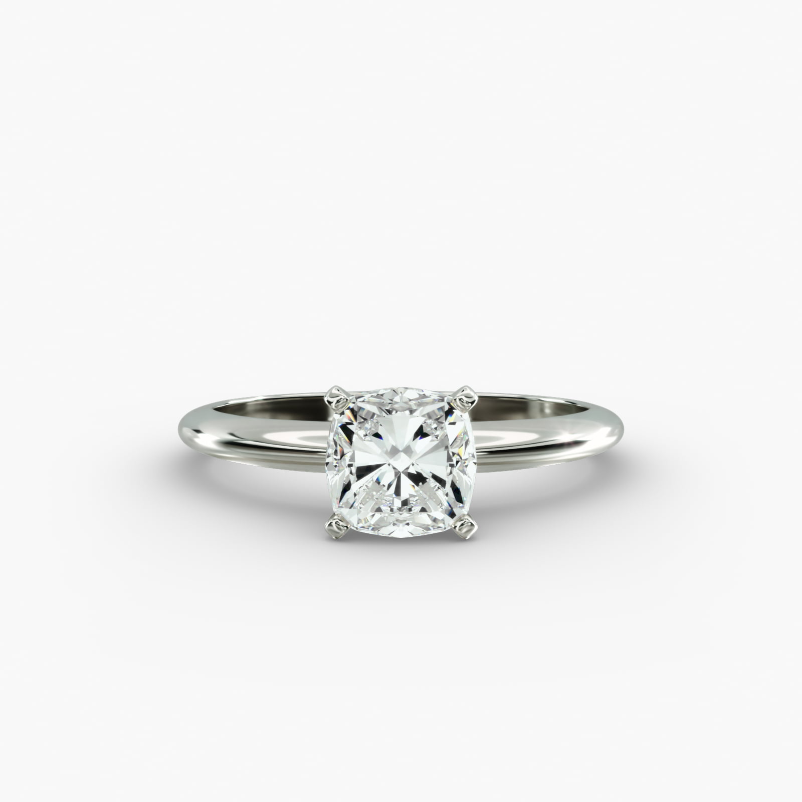 Lumiere Épure Cushion Engagement Ring in 18K White Gold