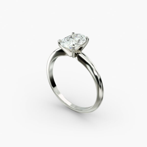 Οβάλ δαχτυλίδι αρραβώνων Lumiere Épure σε λευκό χρυσό 18Κ