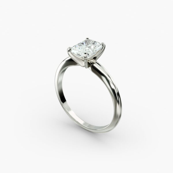 Anello di fidanzamento Lumiere Épure Radiant in oro bianco 18 carati