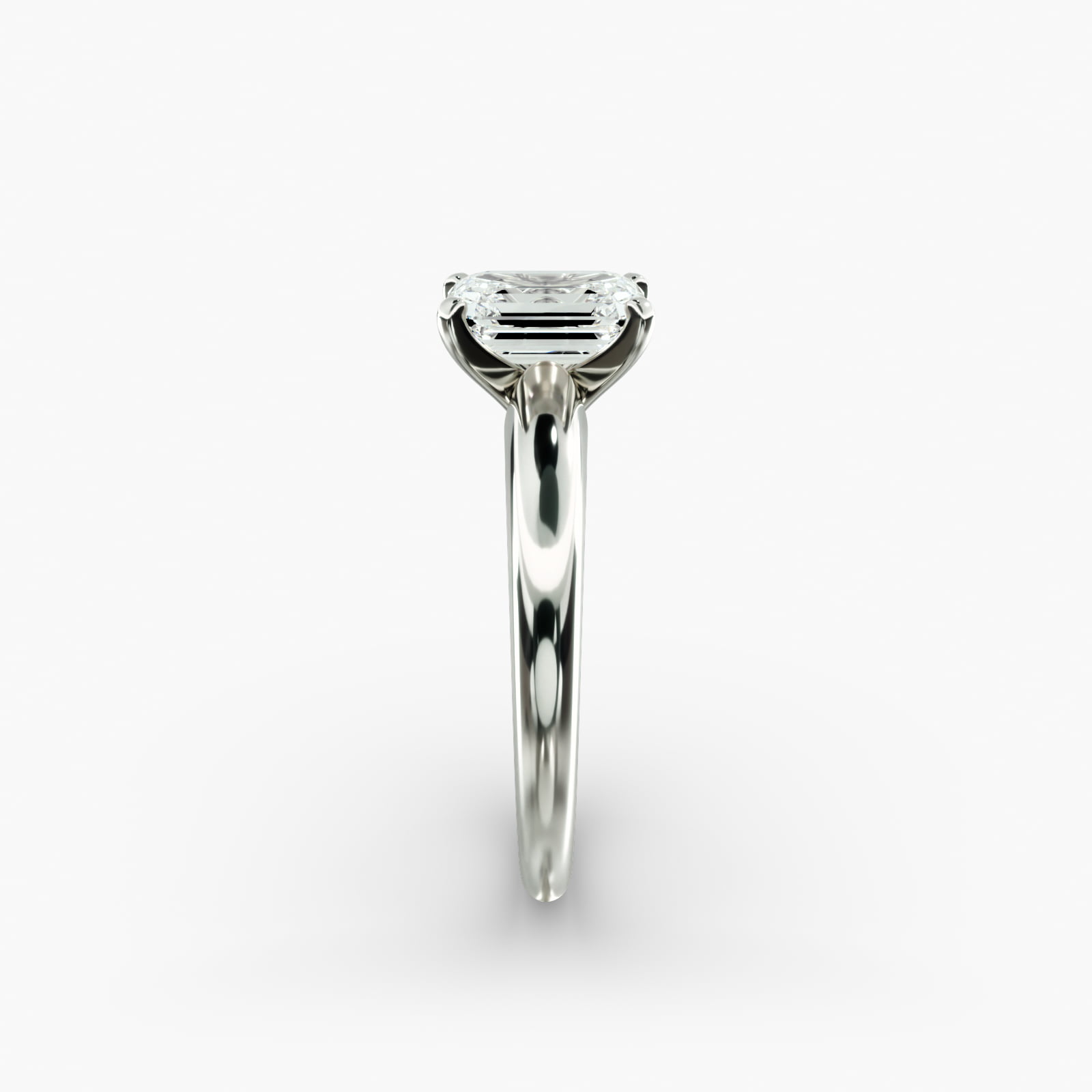 Lumiere Aurelia Emerald Cut Engagement Ring in 18K White Gold