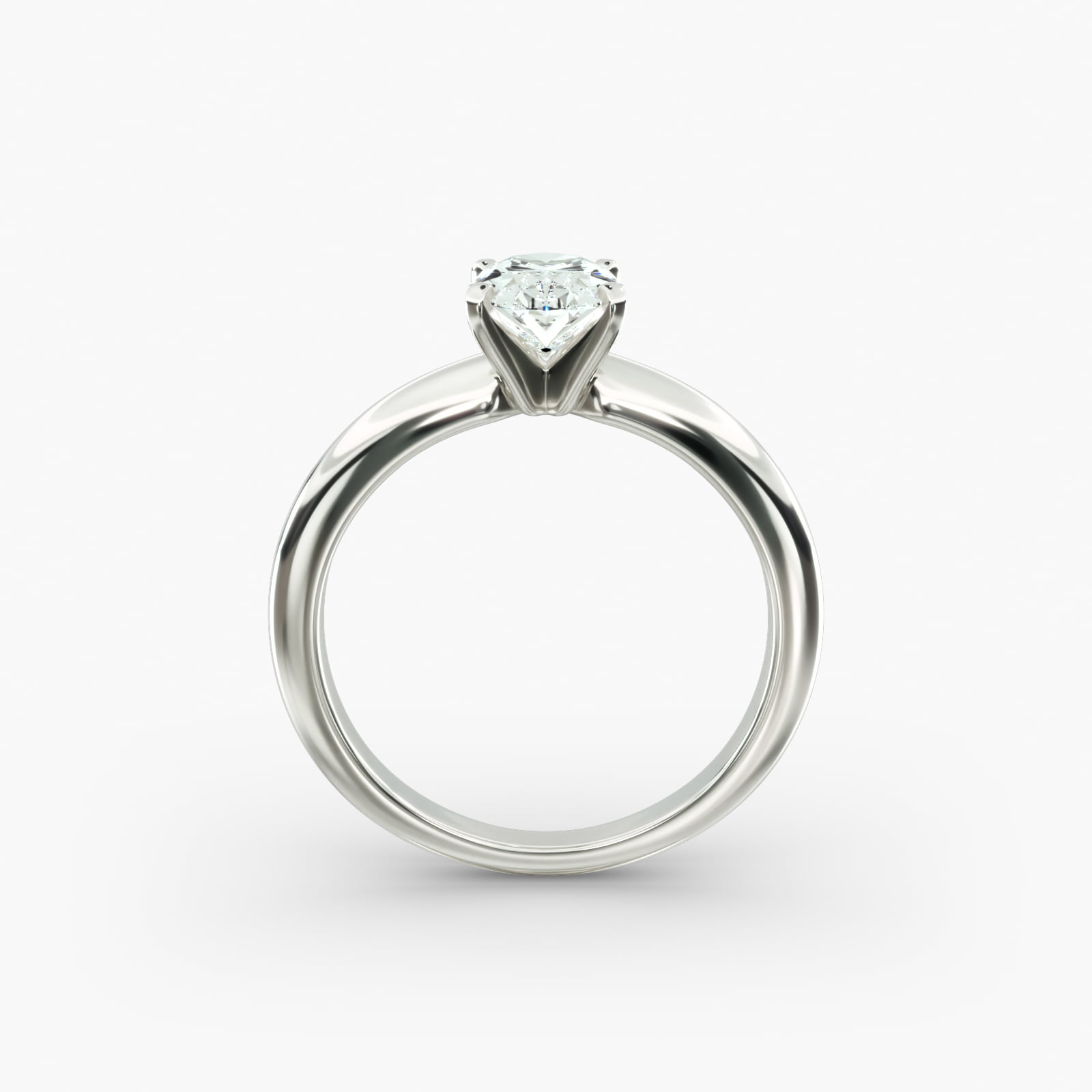 Lumiere Aurelia Oval Cut Engagement Ring in 18K White Gold